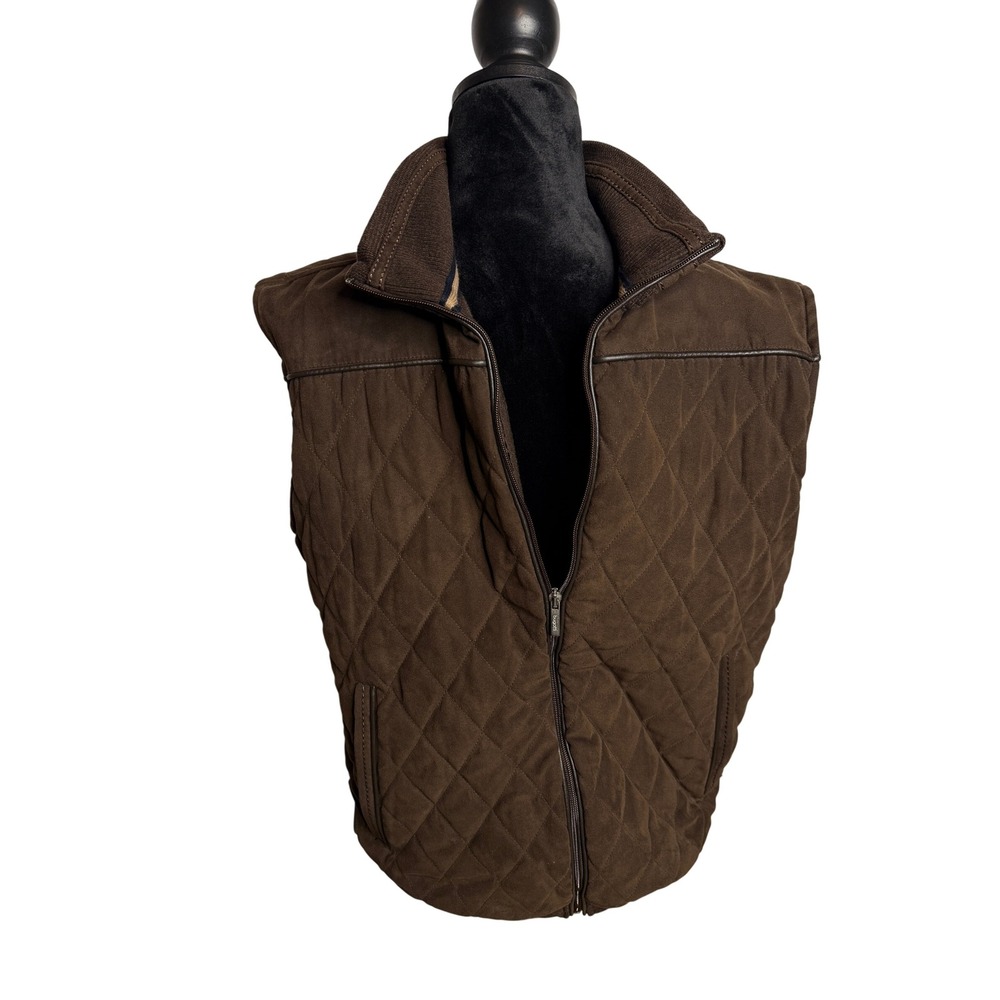 Bugatti Quilted Vest Sleeveless‎ Puffer Padded Brown Casual Vest Size M